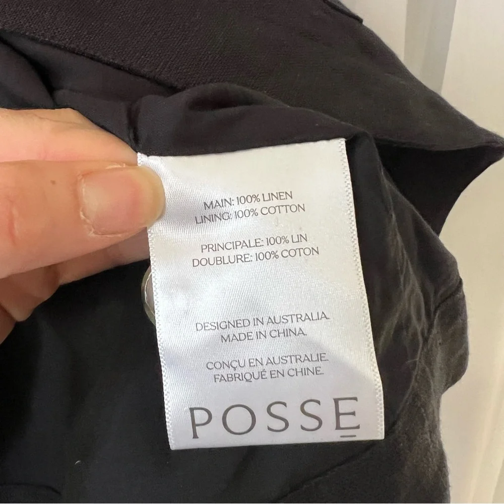 Posse Emma Linen Black Vest Size Medium - Picture 7 of 10